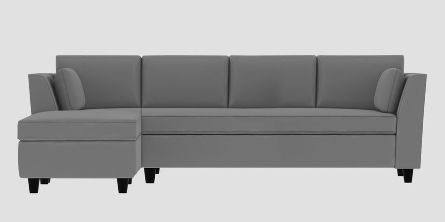 Bristo Velvet Rhs Sectional Sofa 3 Lounger In Light Grey Colour - Febonic Living