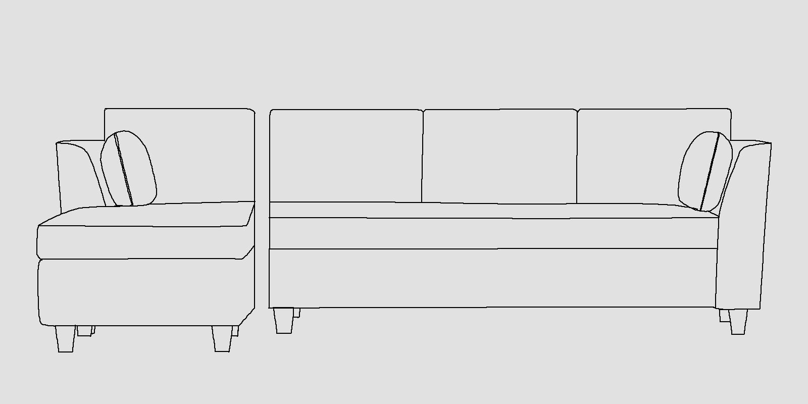 Bristo Velvet RHS Sectional Sofa (3+Lounger) in Light Grey Colour - Febonic Living