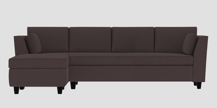 Bristo Velvet Rhs Sectional Sofa 3 Lounger In Mocha Brown Colour - Febonic Living