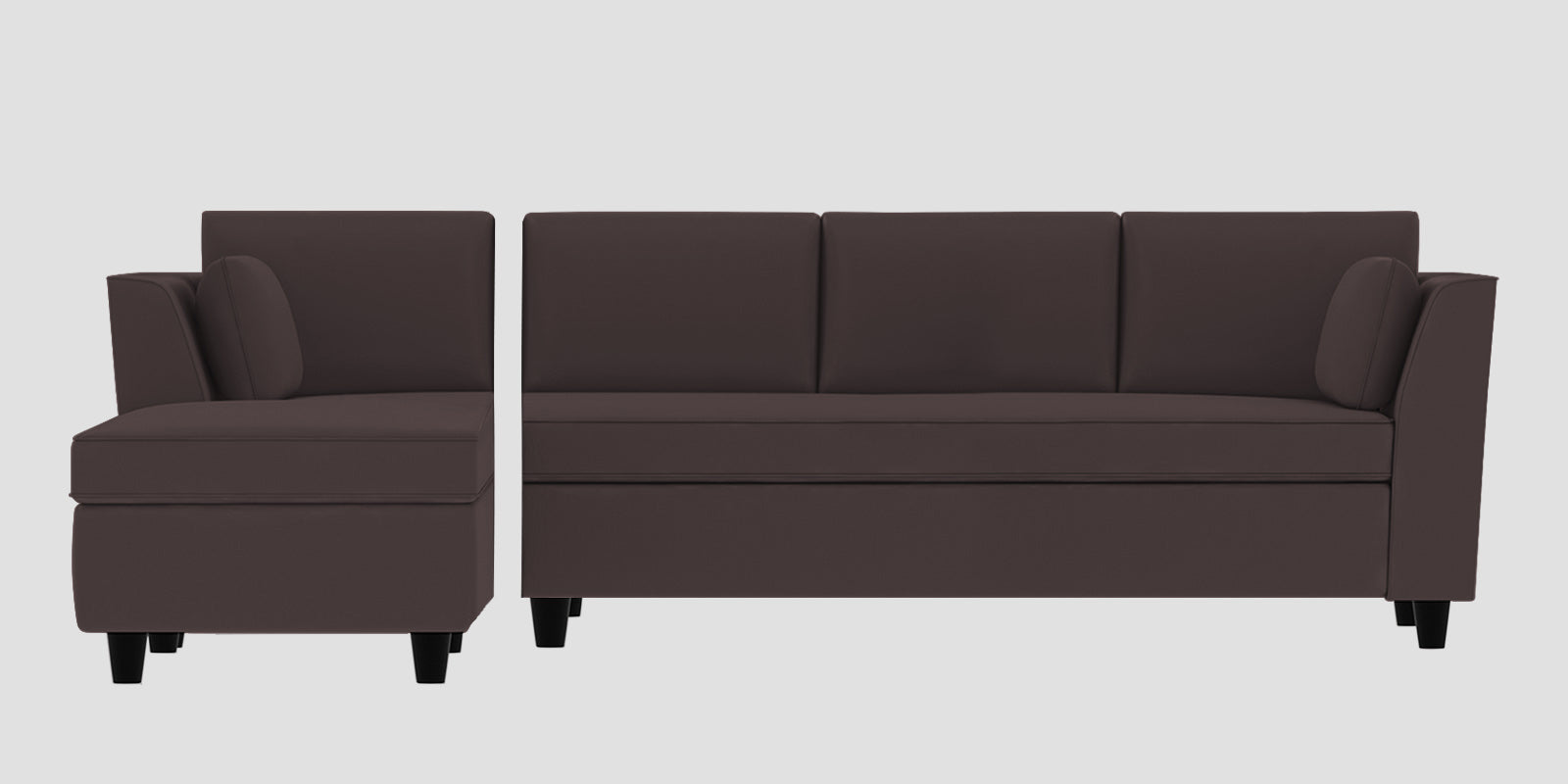 Bristo Velvet RHS Sectional Sofa (3+Lounger) in Mocha Brown Colour - Febonic Living