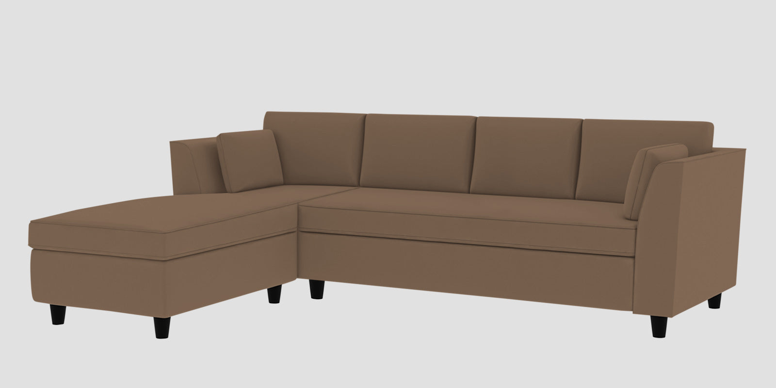 Bristo Velvet RHS Sectional Sofa (3+Lounger) in Mocha Mouse Colour - Febonic Living