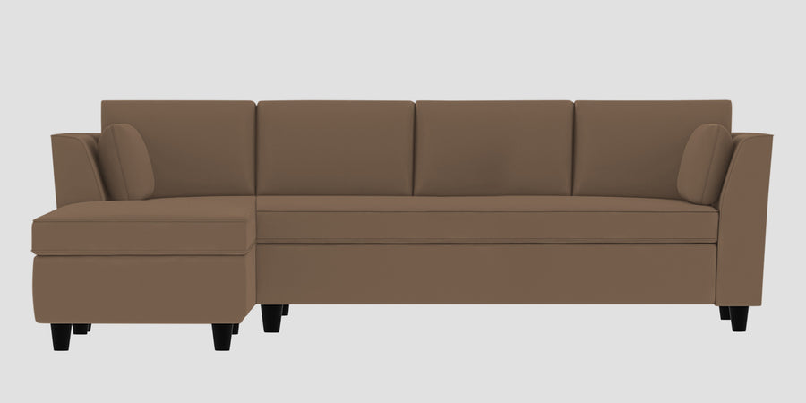 Bristo Velvet Rhs Sectional Sofa 3 Lounger In Mocha Mouse Colour - Febonic Living