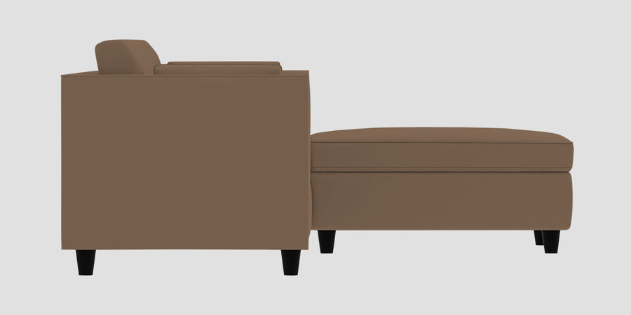Bristo Velvet Rhs Sectional Sofa 3 Lounger In Mocha Mouse Colour - Febonic Living
