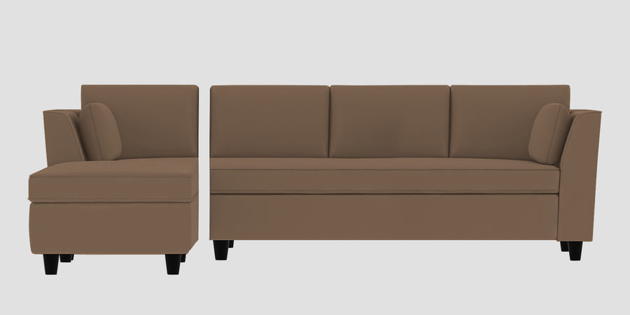 Bristo Velvet Rhs Sectional Sofa 3 Lounger In Mocha Mouse Colour - Febonic Living