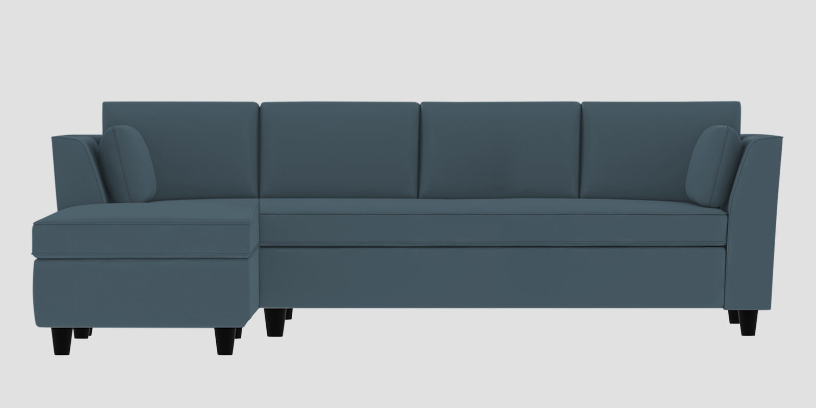 Bristo Velvet RHS Sectional Sofa (3+Lounger) in Oxford Blue Colour - Febonic Living