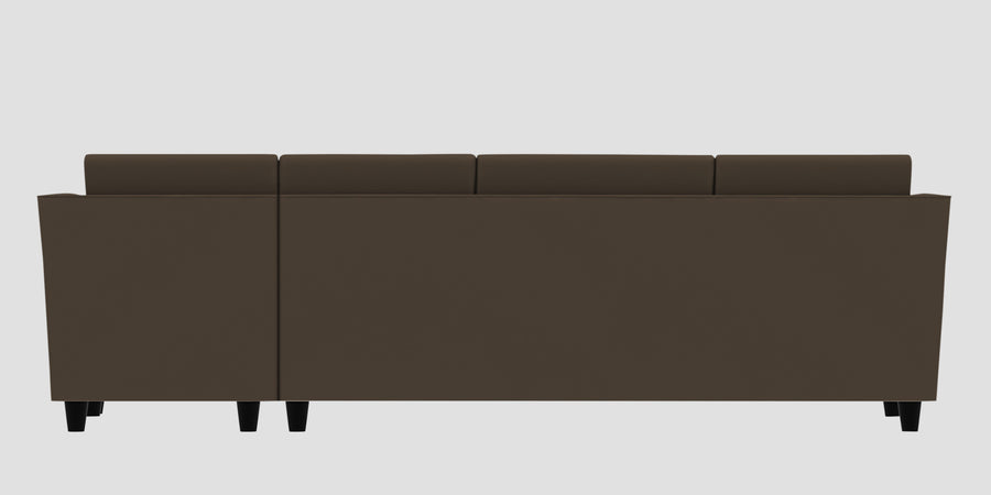 Bristo Velvet Rhs Sectional Sofa 3 Lounger In Shade Brown Colour - Febonic Living