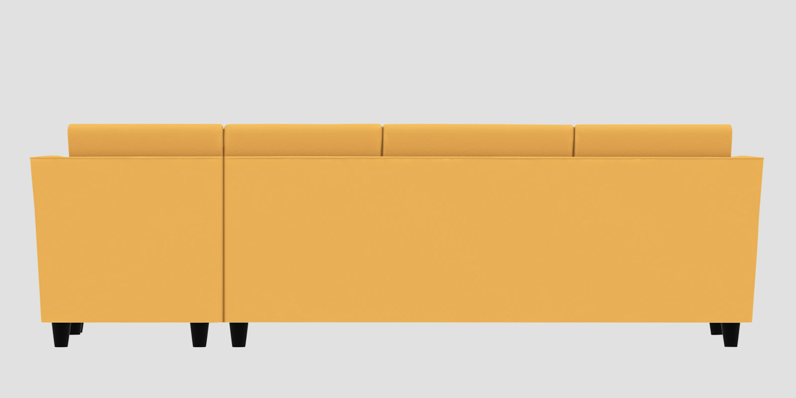 Bristo Velvet RHS Sectional Sofa (3+Lounger) In Turmeric Yellow Colour - Febonic Living
