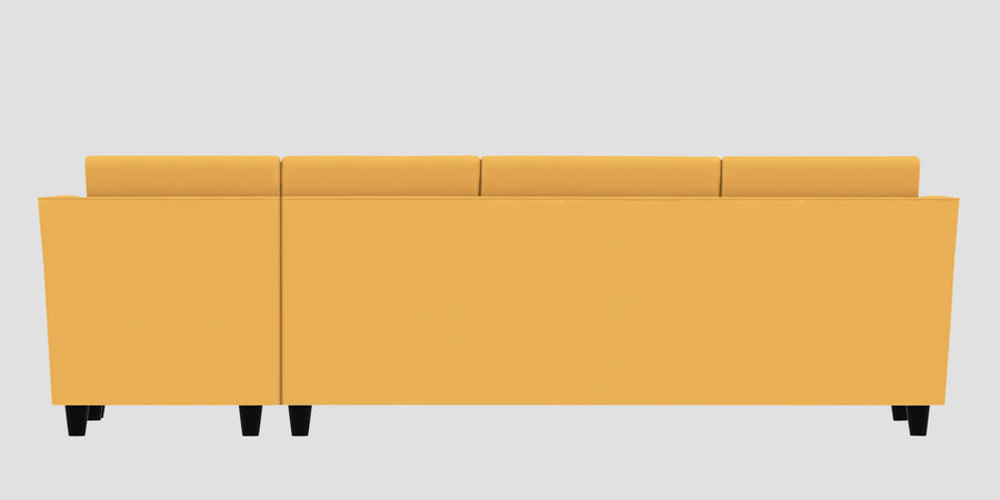 Bristo Velvet Rhs Sectional Sofa 3 Lounger In Turmeric Yellow Colour - Febonic Living