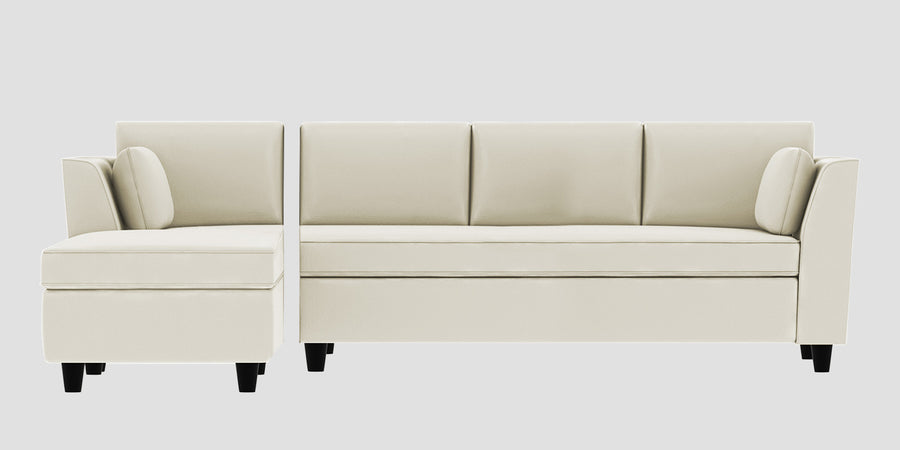 Bristo Velvet Rhs Sectional Sofa 3 Lounger In Warm White Colour - Febonic Living