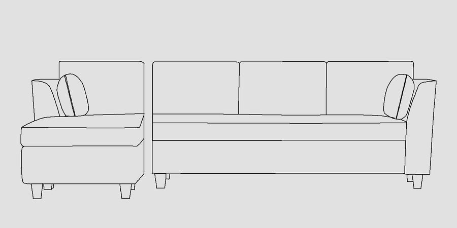 Bristo Velvet Rhs Sectional Sofa 3 Lounger In Warm White Colour - Febonic Living