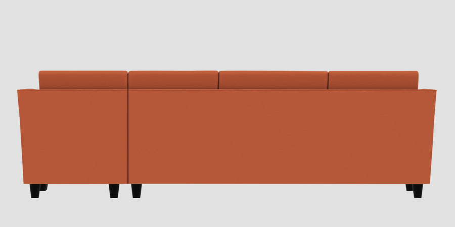 Bristo Velvet Rhs Sectional Sofa 3 Lounger In Yam Orange Colour - Febonic Living