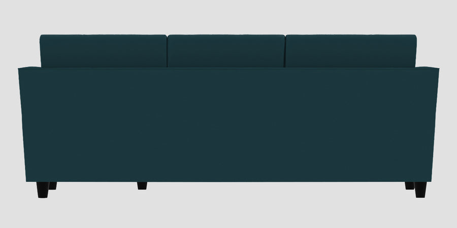 Bristo Velvet Lhs Sectional Sofa 2 Ottoman Lounger In Arabian Green Colour - Febonic Living