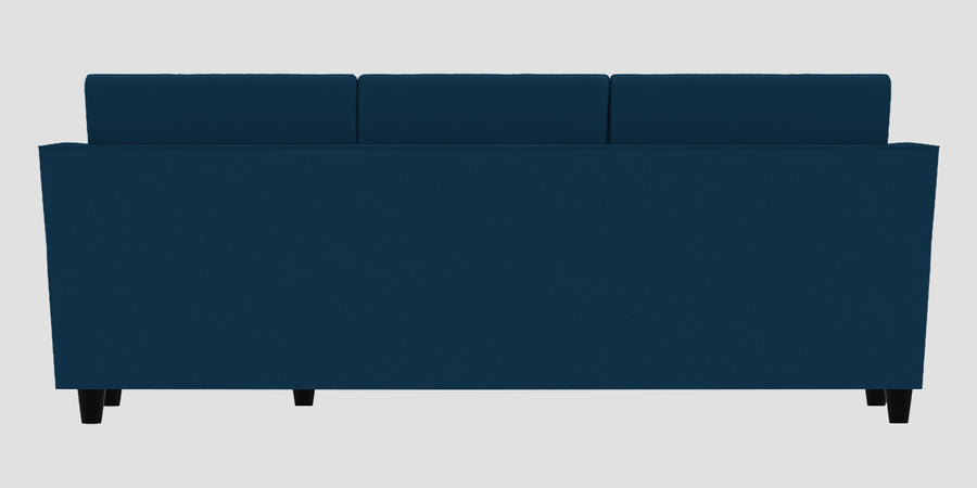 Bristo Velvet Lhs Sectional Sofa 2 Ottoman Lounger In Azure Blue Colour - Febonic Living