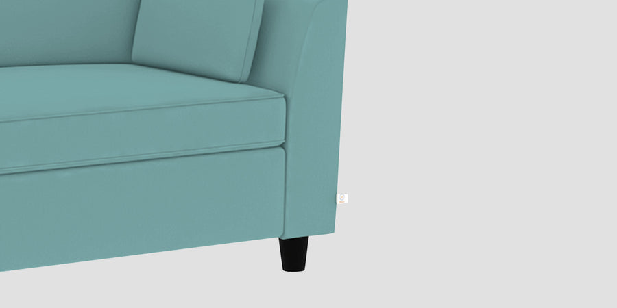 Bristo Velvet Lhs Sectional Sofa 2 Ottoman Lounger In Barmunda Aqua Colour - Febonic Living