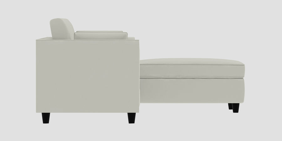 Bristo Velvet Lhs Sectional Sofa 2 Ottoman Lounger In Camel Beige Colour - Febonic Living