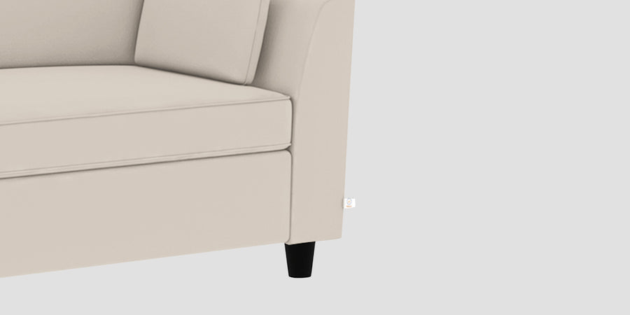 Bristo Velvet Lhs Sectional Sofa 2 Ottoman Lounger In Concrete Grey Colour - Febonic Living