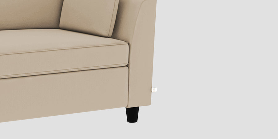 Bristo Velvet Lhs Sectional Sofa 2 Ottoman Lounger In Cream Beige Colour - Febonic Living