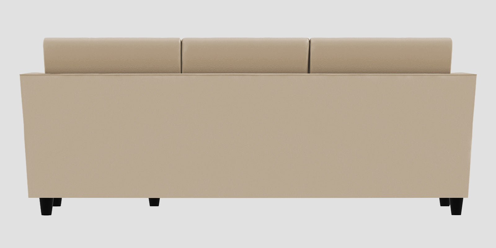 Bristo Velvet LHS Sectional Sofa (2+Ottoman Lounger) In Cream Beige Colour - Febonic Living