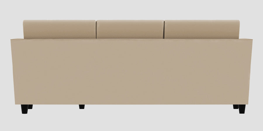 Bristo Velvet Lhs Sectional Sofa 2 Ottoman Lounger In Cream Beige Colour - Febonic Living