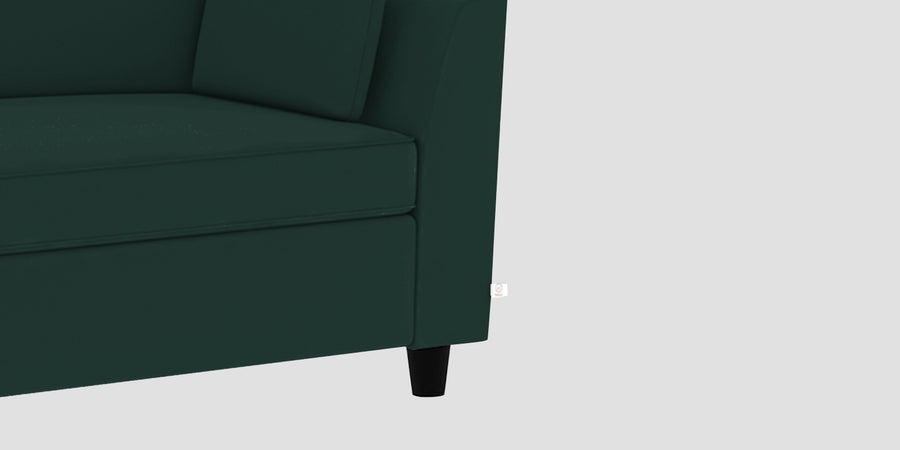 Bristo Velvet Lhs Sectional Sofa 2 Ottoman Lounger In Forest Green Colour - Febonic Living