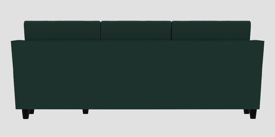 Bristo Velvet Lhs Sectional Sofa 2 Ottoman Lounger In Forest Green Colour - Febonic Living