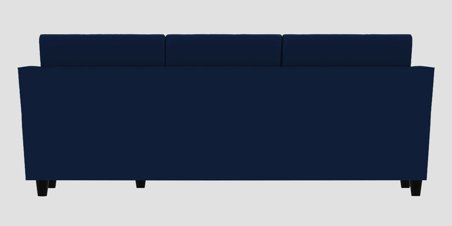 Bristo Velvet Lhs Sectional Sofa 2 Ottoman Lounger In Imperial Blue Colour - Febonic Living