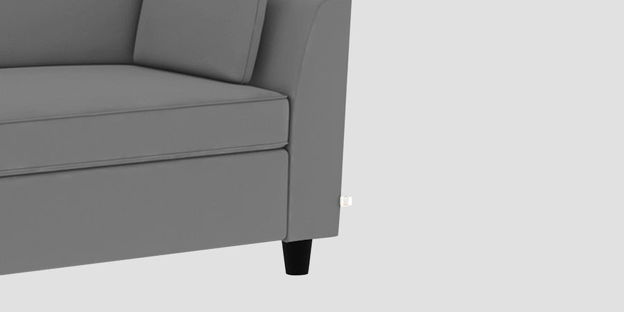 Bristo Velvet Lhs Sectional Sofa 2 Ottoman Lounger In Light Grey Colour - Febonic Living
