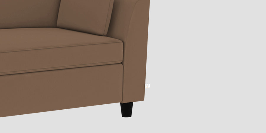 Bristo Velvet Lhs Sectional Sofa 2 Ottoman Lounger In Mocha Mouse Colour - Febonic Living