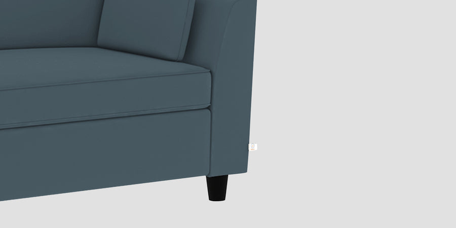 Bristo Velvet Lhs Sectional Sofa 2 Ottoman Lounger In Oxford Blue Colour - Febonic Living