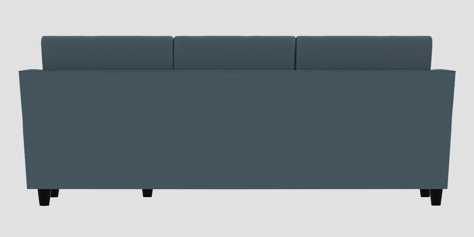 Bristo Velvet LHS Sectional Sofa (2+Ottoman Lounger) In Oxford Blue Colour - Febonic Living