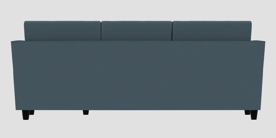 Bristo Velvet Lhs Sectional Sofa 2 Ottoman Lounger In Oxford Blue Colour - Febonic Living