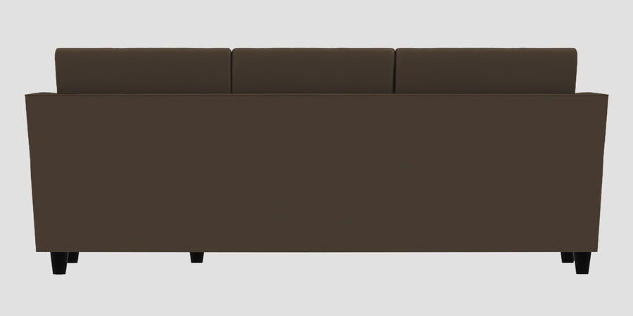 Bristo Velvet Lhs Sectional Sofa 2 Ottoman Lounger In Shade Brown Colour - Febonic Living