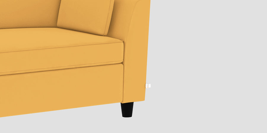 Bristo Velvet Lhs Sectional Sofa 2 Ottoman Lounger In Turmeric Yellow Colour - Febonic Living