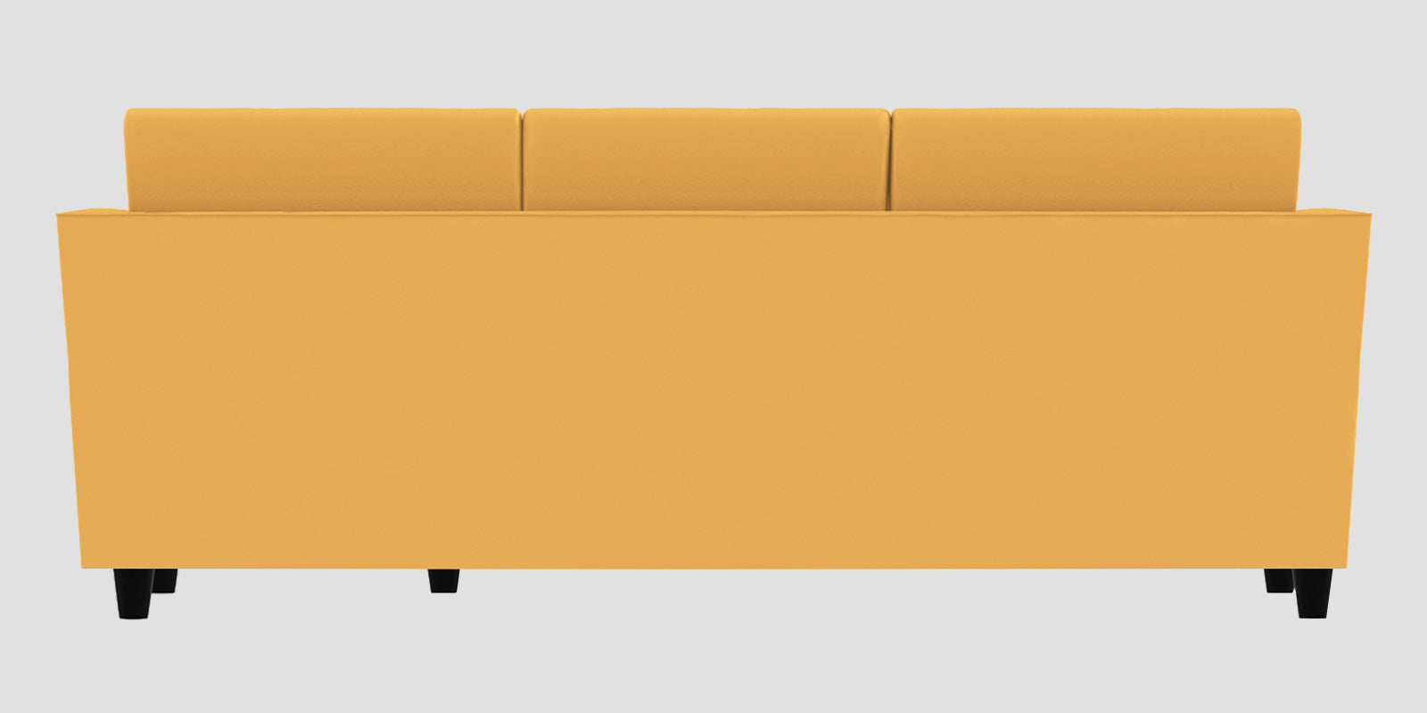 Bristo Velvet LHS Sectional Sofa (2+Ottoman Lounger) In Turmeric Yellow Colour - Febonic Living