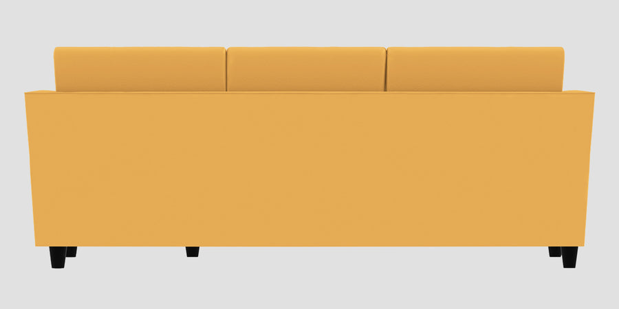 Bristo Velvet Lhs Sectional Sofa 2 Ottoman Lounger In Turmeric Yellow Colour - Febonic Living