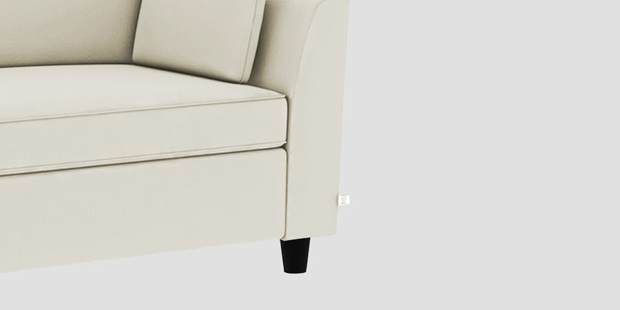 Bristo Velvet Lhs Sectional Sofa 2 Ottoman Lounger In Warm White Colour - Febonic Living
