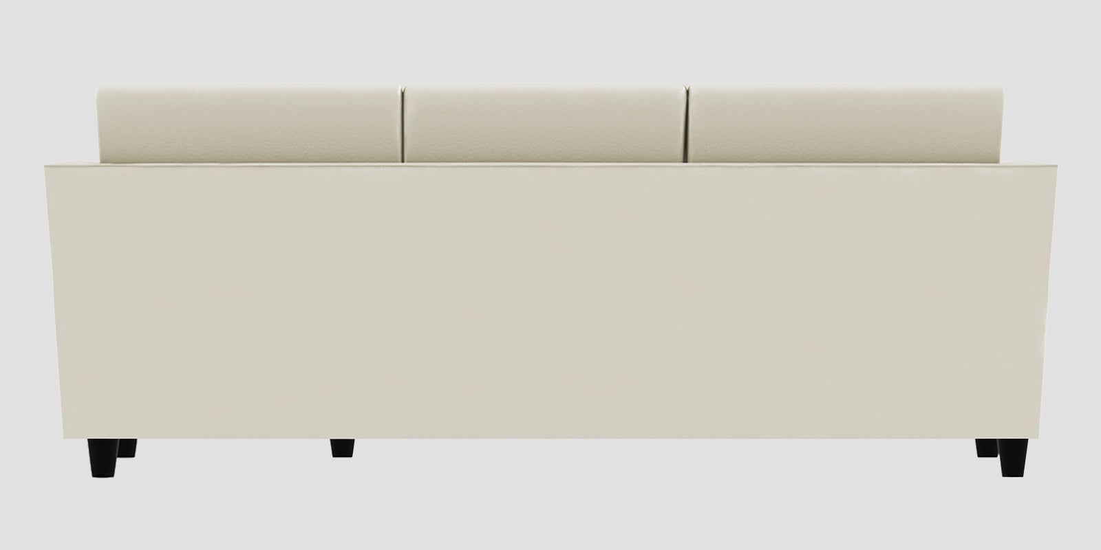 Bristo Velvet LHS Sectional Sofa (2+Ottoman Lounger) In Warm White Colour - Febonic Living