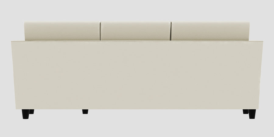 Bristo Velvet Lhs Sectional Sofa 2 Ottoman Lounger In Warm White Colour - Febonic Living