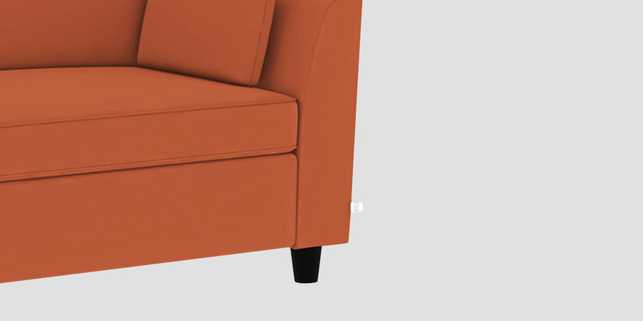 Bristo Velvet Lhs Sectional Sofa 2 Ottoman Lounger In Yam Orange Colour - Febonic Living