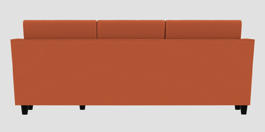 Bristo Velvet Lhs Sectional Sofa 2 Ottoman Lounger In Yam Orange Colour - Febonic Living