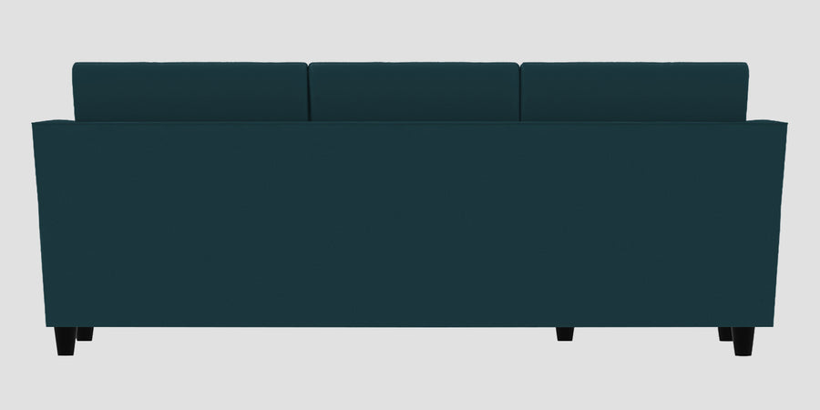 Bristo Velvet Rhs Sectional Sofa 2 Ottoman Lounger In Arabian Green Colour - Febonic Living