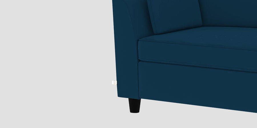 Bristo Velvet Rhs Sectional Sofa 2 Ottoman Lounger In Azure Blue Colour - Febonic Living