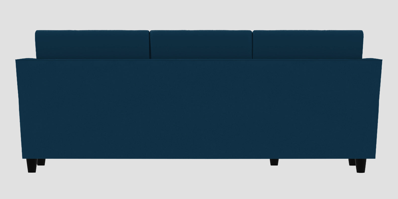 Bristo Velvet RHS Sectional Sofa (2+Ottoman Lounger) In Azure Blue Colour - Febonic Living