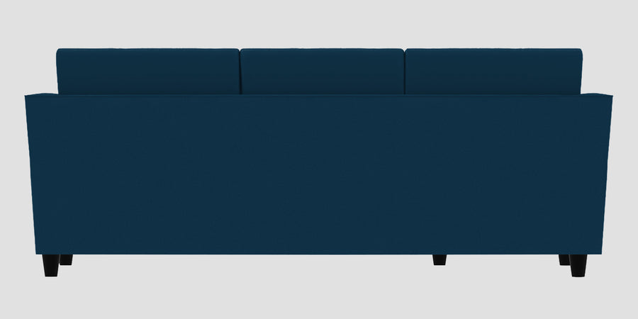 Bristo Velvet Rhs Sectional Sofa 2 Ottoman Lounger In Azure Blue Colour - Febonic Living