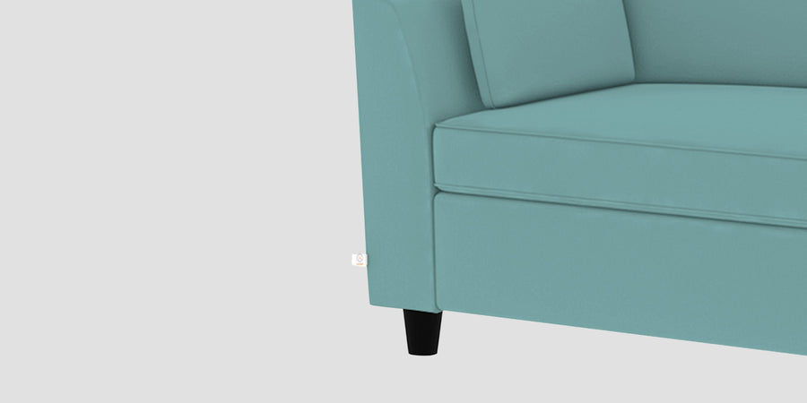 Bristo Velvet Rhs Sectional Sofa 2 Ottoman Lounger In Barmunda Aqua Colour - Febonic Living