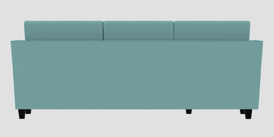 Bristo Velvet Rhs Sectional Sofa 2 Ottoman Lounger In Barmunda Aqua Colour - Febonic Living