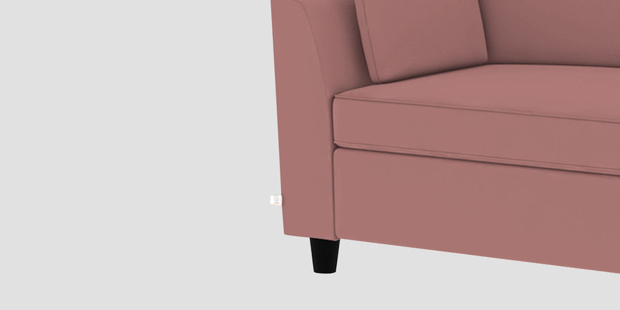 Bristo Velvet Rhs Sectional Sofa 2 Ottoman Lounger In Blush Pink Colour - Febonic Living