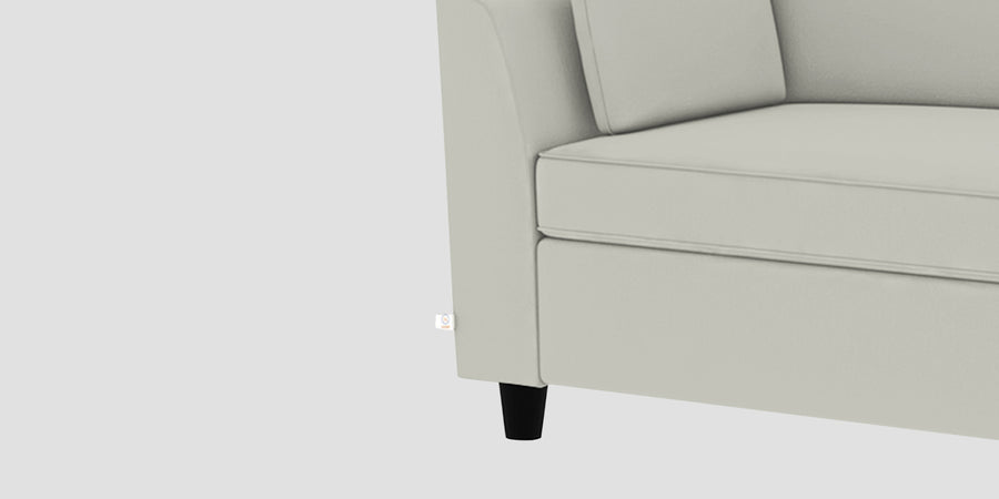 Bristo Velvet Rhs Sectional Sofa 2 Ottoman Lounger In Bone Grey Colour - Febonic Living