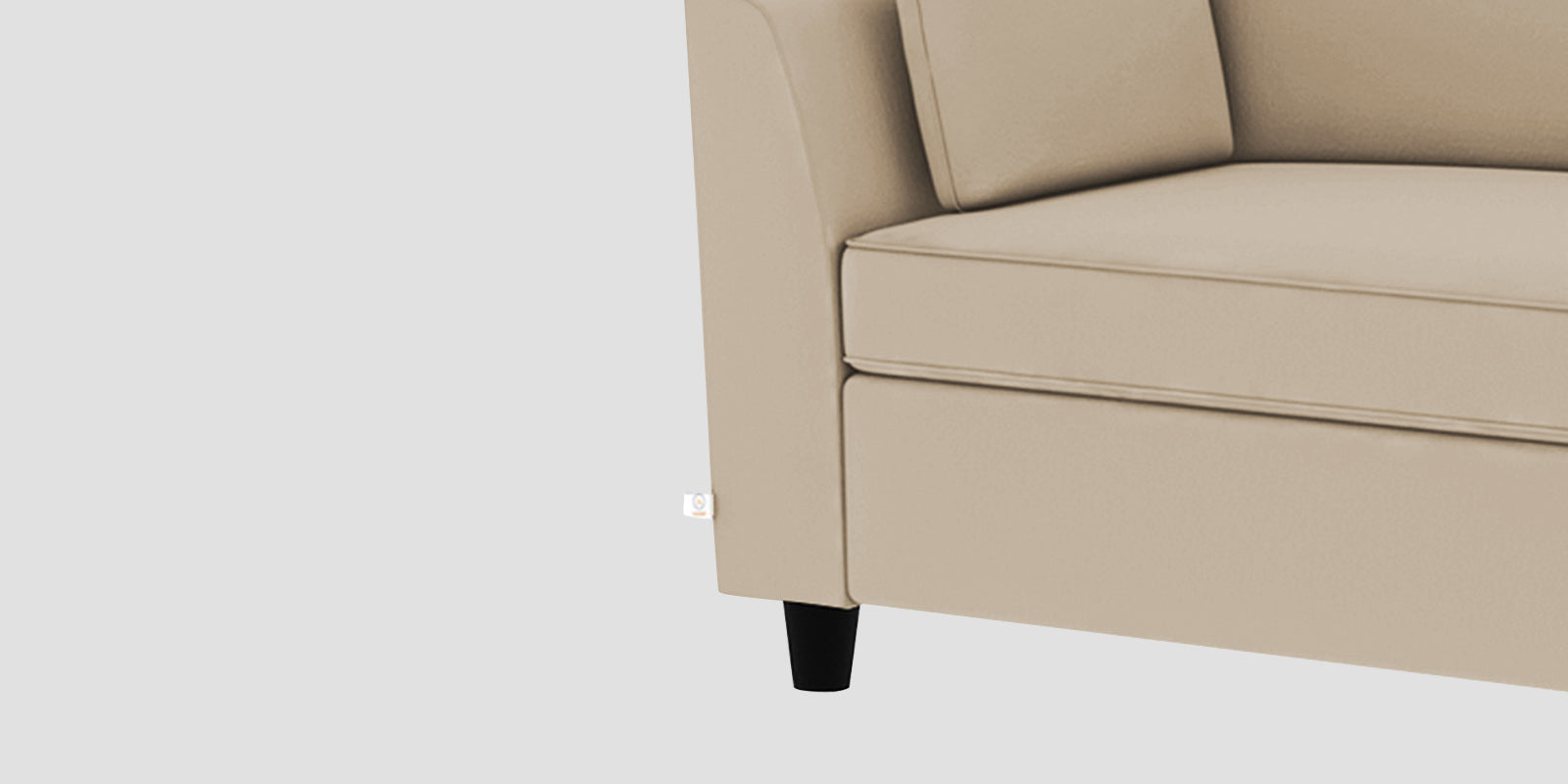Bristo Velvet RHS Sectional Sofa (2+Ottoman Lounger) In Cream Beige Colour - Febonic Living