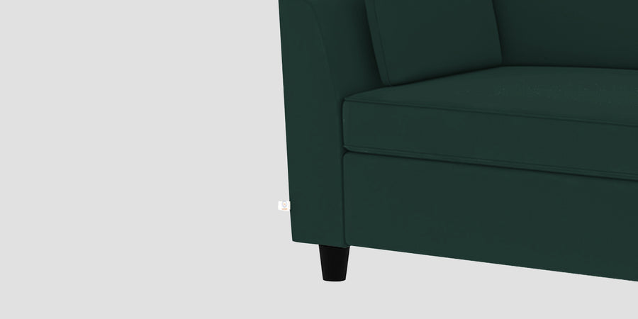 Bristo Velvet Rhs Sectional Sofa 2 Ottoman Lounger In Forest Green Colour - Febonic Living